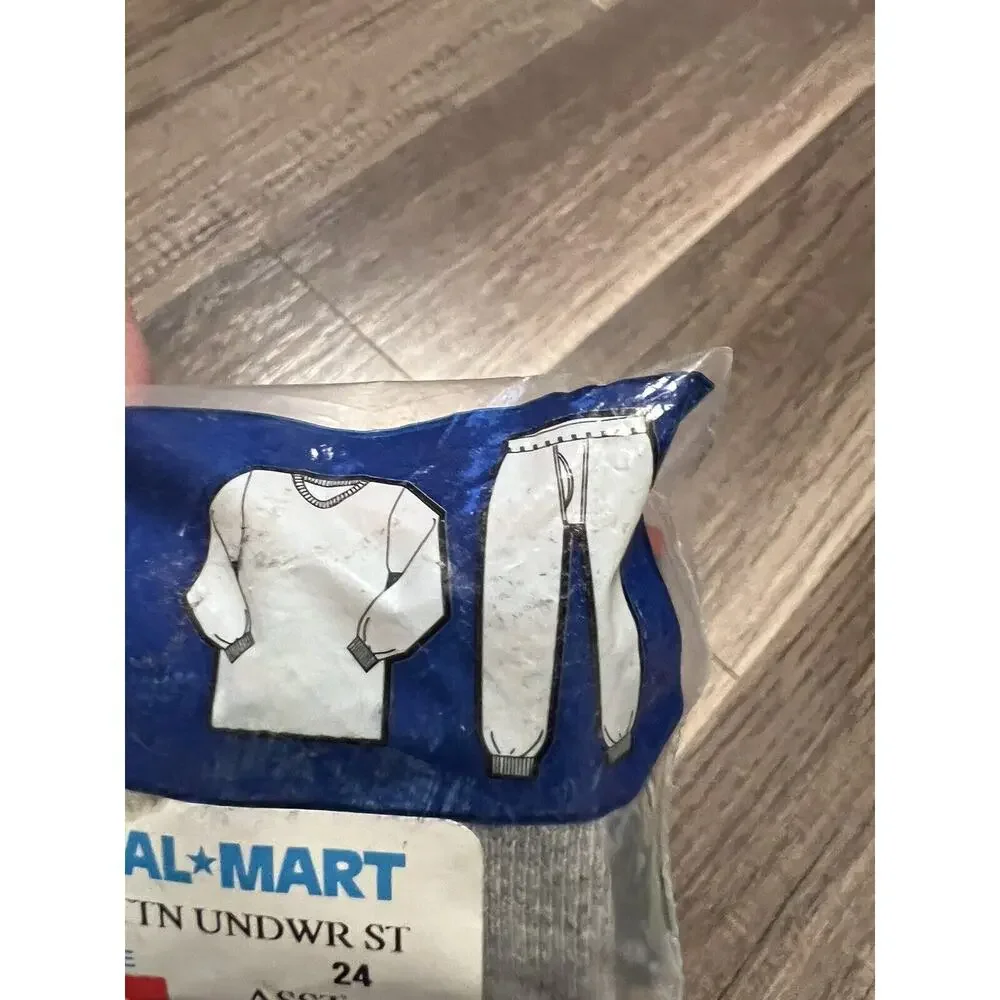 Vintage Fruit of the Loom Boys Underwear‎ Set Long Johns Sz 6 S Football Design